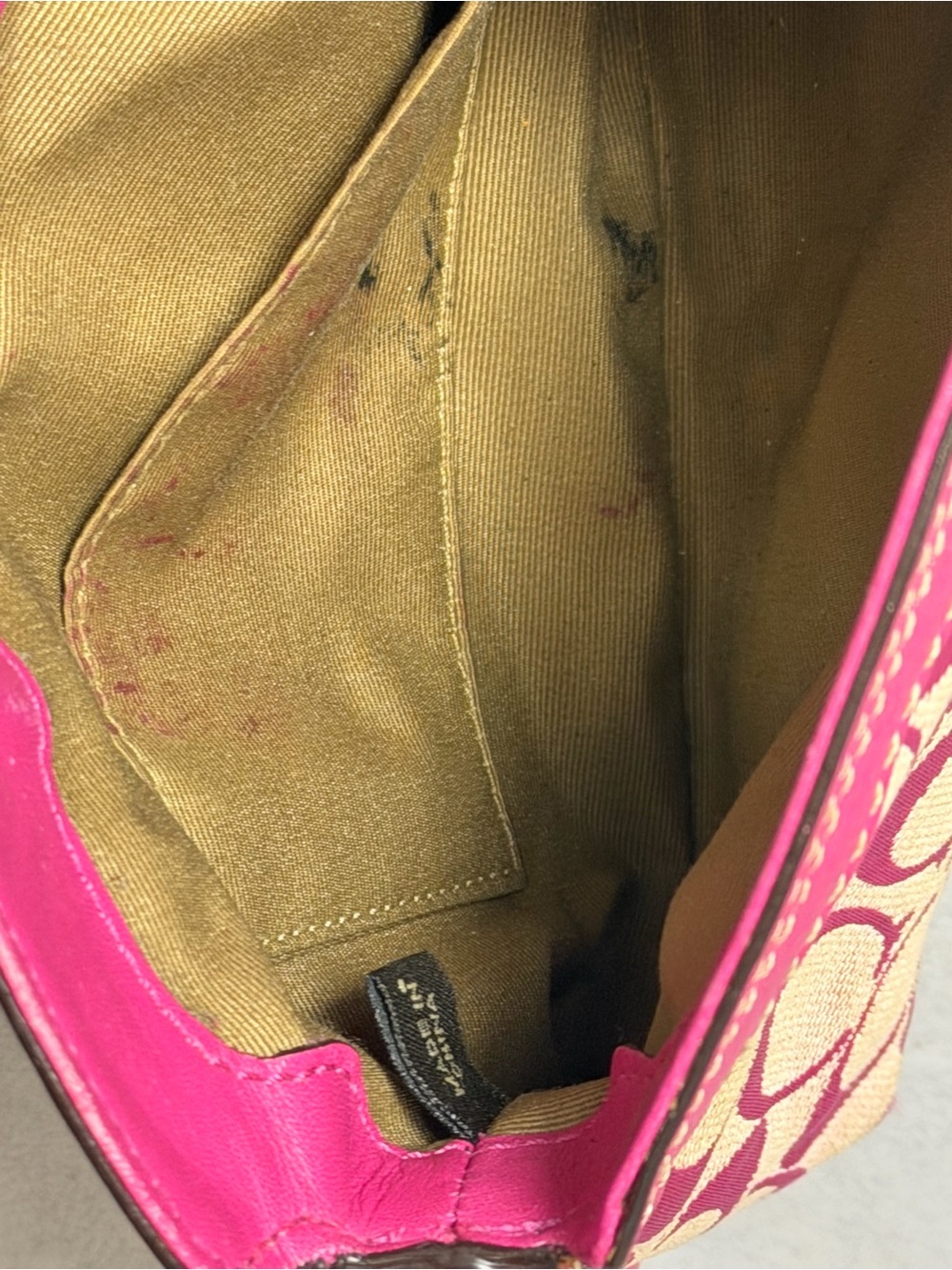 Coach Turlock Hot Pink Jaquard Leather Canvas Wrislet Mini Bag Y2K - Picture 10 of 14